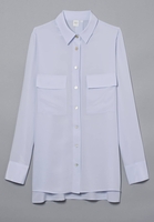 LANGARM BLUSE 1863 BY ETERNA - PREMIUM SEIDE HELLBLAU UNIFARBEN