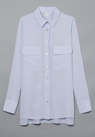 LANGARM BLUSE 1863 BY ETERNA - PREMIUM SEIDE HELLBLAU UNIFARBEN