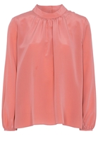 LANGARM BLUSE 1863 BY ETERNA - PREMIUM SEIDE KORALLE UNIFARBEN