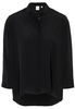 LANGARM BLUSE 1863 BY ETERNA - PREMIUM SEIDE SCHWARZ UNIFARBEN