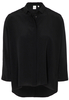 LANGARM BLUSE 1863 BY ETERNA - PREMIUM SEIDE SCHWARZ UNIFARBEN
