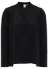 LANGARM BLUSE 1863 BY ETERNA - PREMIUM SEIDE SCHWARZ UNIFARBEN