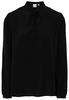 LANGARM BLUSE 1863 BY ETERNA - PREMIUM SEIDE SCHWARZ UNIFARBEN