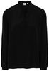 LANGARM BLUSE 1863 BY ETERNA - PREMIUM SEIDE SCHWARZ UNIFARBEN