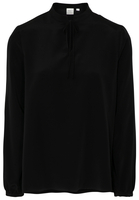 LANGARM BLUSE 1863 BY ETERNA - PREMIUM SEIDE SCHWARZ UNIFARBEN