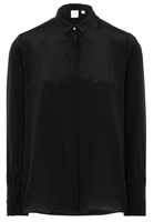 LANGARM BLUSE 1863 BY ETERNA - PREMIUM SEIDE SCHWARZ UNIFARBEN