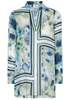 LANGARM BLUSE 1863 BY ETERNA - PREMIUM SEIDEN-MISCHUNG BLAU/GRÜN