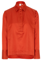 LANGARM BLUSE 1863 BY ETERNA - PREMIUM SEIDEN-MISCHUNG HERBSTORANGE