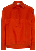 LANGARM BLUSE 1863 BY ETERNA - PREMIUM SEIDEN-MISCHUNG HERBSTORANGE