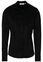 LANGARM BLUSE 1863 BY ETERNA - PREMIUM SLIM FIT SATINBINDUNG SCHWARZ