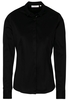LANGARM BLUSE 1863 BY ETERNA - PREMIUM SLIM FIT SATINGEWEBE SCHWARZ
