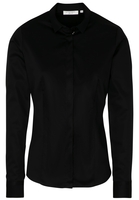 LANGARM BLUSE 1863 BY ETERNA - PREMIUM SLIM FIT SATINGEWEBE SCHWARZ