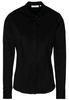 LANGARM BLUSE 1863 BY ETERNA - PREMIUM SLIM FIT SATINGEWEBE SCHWARZ