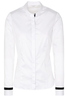 LANGARM BLUSE 1863 BY ETERNA - PREMIUM SLIM FIT SATINGEWEBE WEISS/GOLD