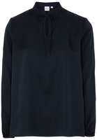 LANGARM BLUSE 1863 BY ETERNA - PREMIUM TENCEL MARINE UNIFARBEN