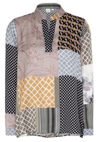 LANGARM BLUSE 1863 BY ETERNA - PREMIUM VISKOSE GRAU/BEIGE/SCHWARZ