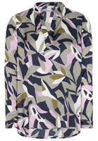 LANGARM BLUSE 1863 BY ETERNA - PREMIUM VISKOSE MARINE/ROSE/BEIGE