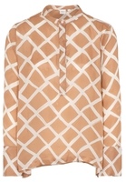 LANGARM BLUSE 1863 BY ETERNA - PREMIUM VISKOSE-MISCHUNG BEIGE/WEISS