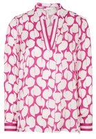 LANGARM BLUSE 1863 BY ETERNA - PREMIUM VISKOSE PINK/WEISS BEDRUCKT
