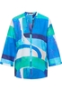 Linen Shirt Bluse in azurblau bedruckt