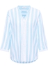 Linen Shirt Bluse in azurblau gestreift