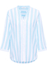 Linen Shirt Bluse in azurblau gestreift