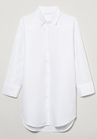 Linen Shirt Bluse in weiß unifarben