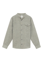 Linen Shirt in olive unifarben