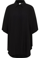 Longbluse in schwarz unifarben