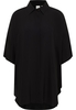 Longbluse in schwarz unifarben