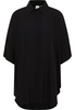 Longbluse in schwarz unifarben