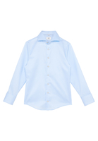 Luxury Shirt in hellblau unifarben