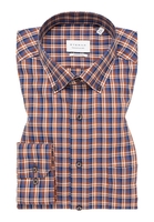 MODERN FIT Hemd in orange kariert