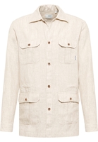 MODERN FIT Overshirt in creme unifarben