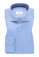 MODERN FIT Soft Luxury Shirt in mittelblau unifarben