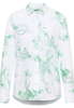 Oxford Shirt Bluse in grün bedruckt