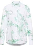 Oxford Shirt Bluse in grün bedruckt