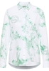 Oxford Shirt Bluse in grün bedruckt