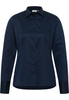 Satin Shirt Bluse in dunkelblau unifarben