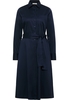 Satin Shirt Bluse in dunkelblau unifarben