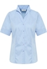 Satin Shirt Bluse in hellblau unifarben