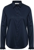 Satin Shirt Bluse in navy unifarben