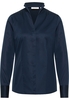 Satin Shirt Bluse in navy unifarben