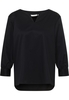 Satin Shirt Bluse in schwarz unifarben