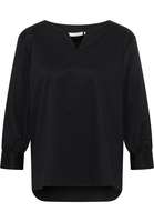 Satin Shirt Bluse in schwarz unifarben
