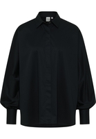 Satin Shirt Bluse in schwarz unifarben