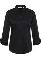 Satin Shirt Bluse in schwarz unifarben