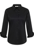 Satin Shirt Bluse in schwarz unifarben