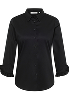 Satin Shirt Bluse in schwarz unifarben