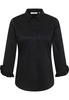 Satin Shirt Bluse in schwarz unifarben